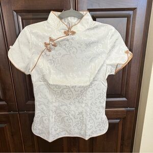 NWT Cheongsam style shirt, Ivory, US S